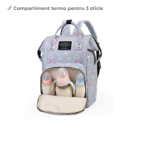 Rucsac pentru Mămici Multifuncțional cu Compartiment pentru Biberoane – Geantă Scutece Impermeabilă