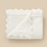 Păturică bebe 100% bumbac moale 70x90 cm – alb, bleu, roz | Confort pentru nou-născuți