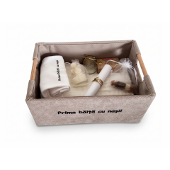 Set Prima Băiță cu Nașii Bebeluși – Cadou Botez Complet, Body Personalizat, Prosop Muselină Bumbac