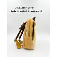 Rucsac Personalizat pentru Copii cu Nume – Ghiozdan Leu din Pluș pentru Grădiniță și Călătorii