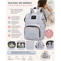 Rucsac pentru Mămici Multifuncțional cu Compartiment pentru Biberoane – Geantă Scutece Impermeabilă Rucsac pentru Mămici Multifuncțional cu Compartiment pentru Biberoane – Geantă Scutece Impermeabilă
