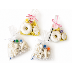 Set pentru pictat din ipsos personalizat – 2 figurine, culori și pensulă | Mărturie aniversare copii