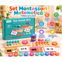 Set Montessori Matematică LUDIKOO din Lemn – Numere, Adunare și Scădere, 36+ Luni