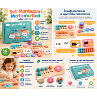 Set Montessori Matematică LUDIKOO din Lemn – Numere, Adunare și Scădere, 36+ Luni