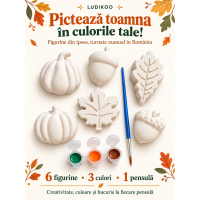 Set de pictat de toamnă LUDIKOO – 6 figurine din ipsos, 3 culori și pensulă