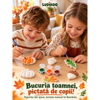 Set de pictat de toamnă LUDIKOO – 6 figurine din ipsos, 3 culori și pensulă