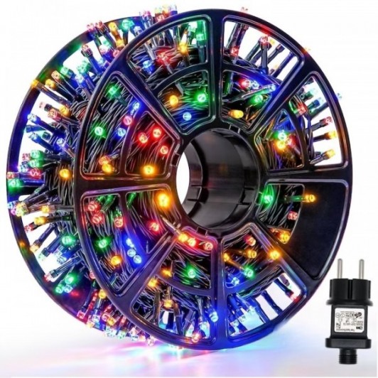 Instalatie De Craciun, Tip Rola, Interior/Exterior, 100 m, 8 Moduri De Lumini, LED, Multicolor Instalatie De Craciun, Tip Rola, Interior/Exterior, 100 m, 8 Moduri De Lumini, LED, Multicolor