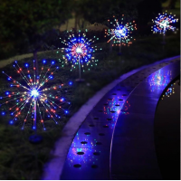 Set 2 Lampa Solara LED Artificii din cupru cu 110 leduri, Suport metalic, Multicolor, IP65 Set 2 Lampa Solara LED Artificii din cupru cu 110 leduri, Suport metalic, Multicolor, IP65