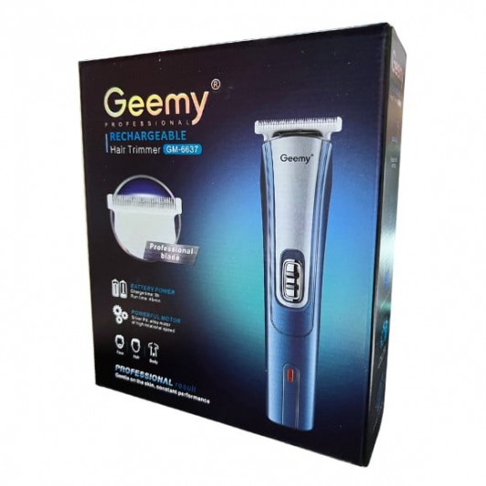 Aparat de tuns electric Geemy, reincarcabil, taiere precisa, design prietenos, albastru/argintiu Aparat de tuns electric Geemy, reincarcabil, taiere precisa, design prietenos, albastru/argintiu