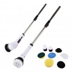 Perie electrica rotativa de curatare, 7 capete interschimbabile, maner telescopic, incarcare USB