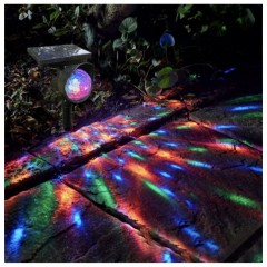 Lampa Solara LED de Gradina Tip Proiector Reglabil cu Fixare in Pamant si Senzor de Lumina