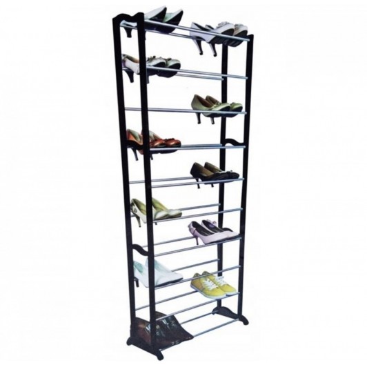 Organizator Vertical de Pantofi - Capacitate 30 Perechi, Structura Metalica Usoara si Modulara
