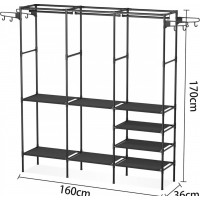 Dulap Deschis Tip Dressing - Organizator Haine Multifunctional cu Bara de Umerase si Rafturi