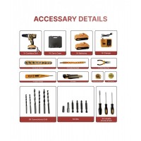 Trusa Scule Completa cu Bormasina Autofiletanta, 2 Acumulatori 48V si Set 24 Accesorii de Mana