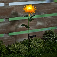 Set 2 Lampi Solare de Gradina Model Crizantema, Floare Artificiala cu LED, Galben Set 2 Lampi Solare de Gradina Model Crizantema, Floare Artificiala cu LED, Galben