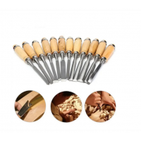 Set 12 Dalti de sculptura in lemn