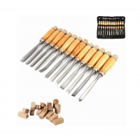 Set 12 Dalti de sculptura in lemn