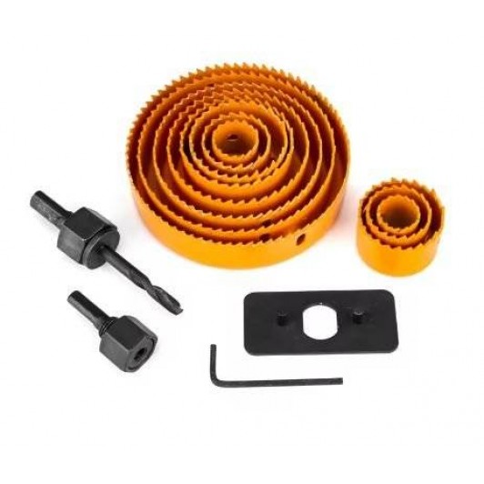 Freze pentru gaurit lemn si rigips profesionale set freze diametru 19-127 mm set 16 piese Freze pentru gaurit lemn si rigips profesionale set freze diametru 19-127 mm set 16 piese