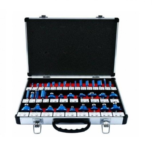 Set freze pentru lemn prindere 6 mm 35 piese