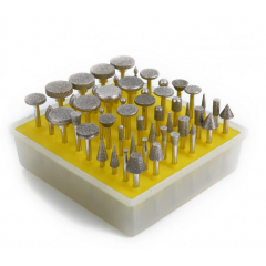 Trusa freze diamantate, prindere 3 mm, 50 piese Trusa freze diamantate, prindere 3 mm, 50 piese