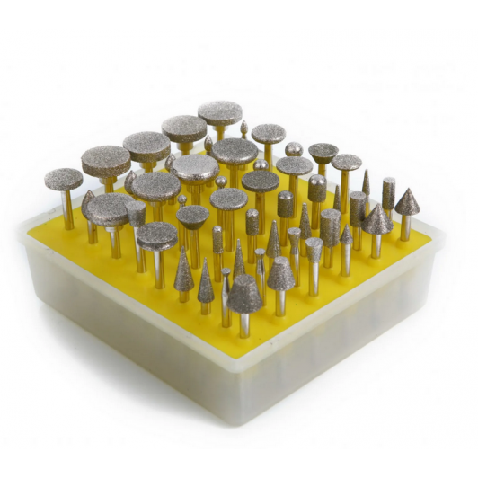 Trusa freze diamantate, prindere 3 mm, 50 piese Trusa freze diamantate, prindere 3 mm, 50 piese