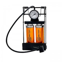 Pompa auto de picior profesionala dublu piston cilindri aluminiu manometru Bar/Psi