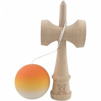Kendama X Originala, Kendama Profesionala din Lemn, Rubber Grip, 18 cm, Portocaliu/Galben/Alb Kendama X Originala, Kendama Profesionala din Lemn, Rubber Grip, 18 cm, Portocaliu/Galben/Alb