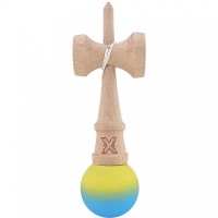 Kendama X Originala, Kendama Profesionala din Lemn ,Gradient Galben/Albastru