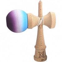 Kendama X Originala ,Kendama Profesionala din Lemn, Rubber Grip, 18 cm, Albastru/Alb/Violet Kendama X Originala ,Kendama Profesionala din Lemn, Rubber Grip, 18 cm, Albastru/Alb/Violet