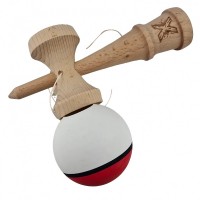 Kendama X Originala ,Kendama Profesionala din Lemn, Rubber Grip, 18 cm, Rosu/Alb Kendama X Originala ,Kendama Profesionala din Lemn, Rubber Grip, 18 cm, Rosu/Alb