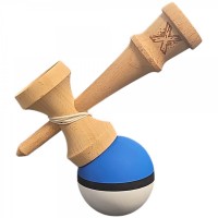 Kendama X Originala, Kendama Profesionala din Lemn, 18 cm, Rubber Grip, Albastru/Negru/Alb Kendama X Originala, Kendama Profesionala din Lemn, 18 cm, Rubber Grip, Albastru/Negru/Alb
