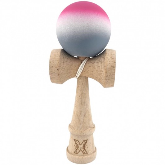 Kendama X Originala ,Kendama Profesionala, din Lemn, Rubber Grip, 18 cm, Roz/Alb/Gri Kendama X Originala ,Kendama Profesionala, din Lemn, Rubber Grip, 18 cm, Roz/Alb/Gri