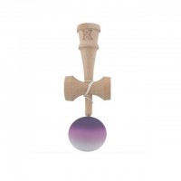 Kendama X Originala, Kendama Profesionala din Lemn, Rubber Grip, 18 cm, Negru/Maro/Alb