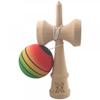 Kendama X Originala, Kendama Profesionala din Lemn, Rubber Grip, 18 cm, Rosu/Galben/Verde Kendama X Originala, Kendama Profesionala din Lemn, Rubber Grip, 18 cm, Rosu/Galben/Verde