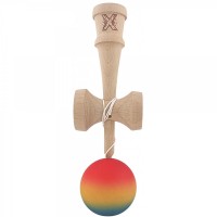 Kendama X Originala, Kendama Profesionala din Lemn, Rubber Grip, 18 cm,Rosu/Galben/Albastru Kendama X Originala, Kendama Profesionala din Lemn, Rubber Grip, 18 cm,Rosu/Galben/Albastru