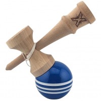 Kendama X Profesionala din lemn, Super Sticky, 18 cm, Dark Blue/Alb
