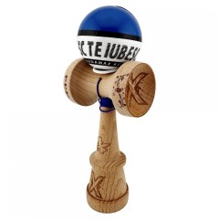 Kendama TE IUBESC, Super Sticky KING SIZE V3, Rulment Metalic, 18 cm, Ata 62/65 cm, Albastru/Alb
