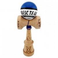 Kendama TE IUBESC, Super Sticky KING SIZE V3, Rulment Metalic, 18 cm, Ata 62/65 cm, Albastru/Alb