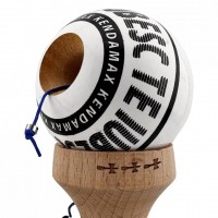 Kendama TE IUBESC, Super Sticky KING SIZE V3, Rulment Metalic, 18 cm, Ata 62/65 cm, Alb/Negru