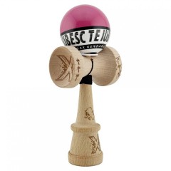 Kendama TE IUBESC, Super Sticky KING SIZE V3, Rulment Metalic, 18 cm, Ata 62/65 cm, Roz/Alb