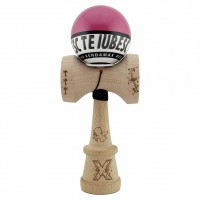 Kendama TE IUBESC, Super Sticky KING SIZE V3, Rulment Metalic, 18 cm, Ata 62/65 cm, Roz/Alb