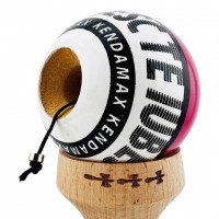 Kendama TE IUBESC, Super Sticky KING SIZE V3, Rulment Metalic, 18 cm, Ata 62/65 cm, Roz/Alb