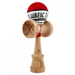 Kendama TE IUBESC, Super Sticky KING SIZE V3, Rulment Metalic, 18 cm, Ata 62/65 cm, Rosu/Alb
