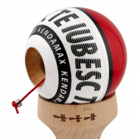 Kendama TE IUBESC, Super Sticky KING SIZE V3, Rulment Metalic, 18 cm, Ata 62/65 cm, Rosu/Alb