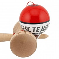 Kendama TE IUBESC, Super Sticky KING SIZE V3, Rulment Metalic, 18 cm, Ata 62/65 cm, Rosu/Alb