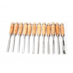 Set 12 Dalti de sculptura in lemn