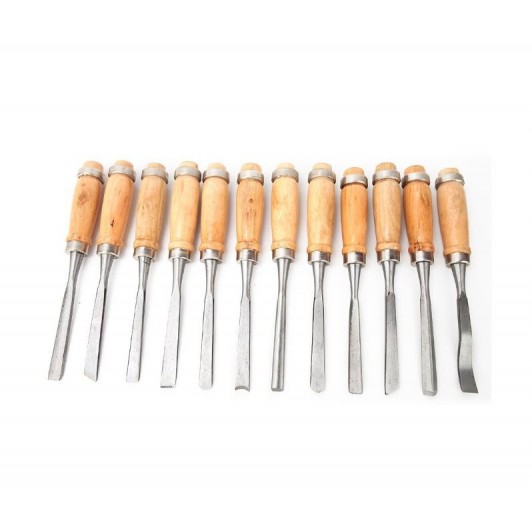 Set 12 Dalti de sculptura in lemn