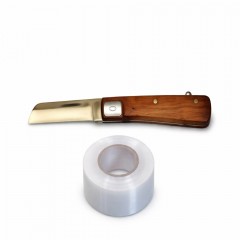 Cosor altoit ,Cutit altoit profesional, Banda altoit 1bucata, manere lemn, lama dreapta, otel carbon