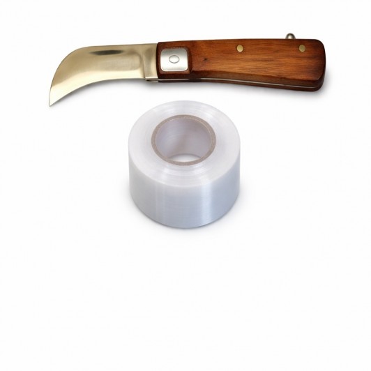 Cosor altoit, Cutit altoit profesional, Banda altoit 1bucata, manere lemn, lama curbata, otel carbon