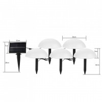 Decoratiune pentru Gradina – Lampa Solara în Forma de Ciuperca - 5 Piese